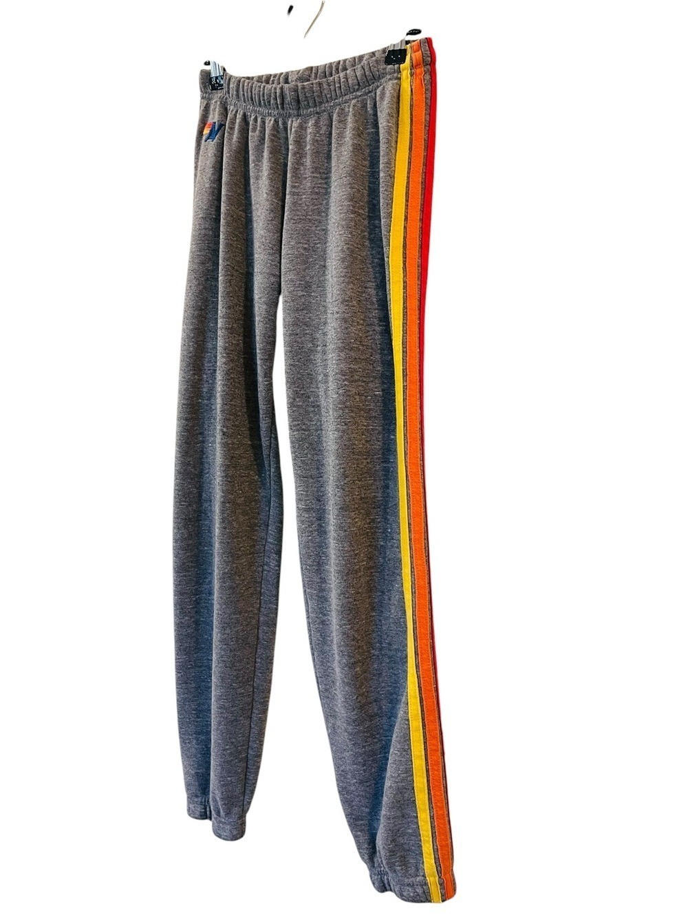 Aviator Nation Women’s 5 Stripe Sweatpants Joggers Heather Grey Rainbow Size: XS - Picture 3 of 6